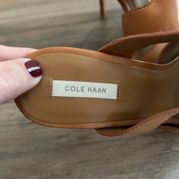 Cole Haan Phira Mule Heels Leather Open Toe Shoes Size 8 - Picture 6 of 14